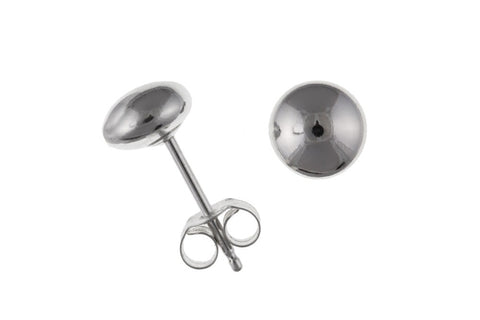 7mm Bouton Ball Stud Earrings Sterling Silver