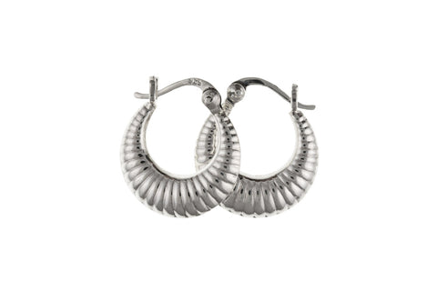 Unique Fancy Creole Hoop Earrings Sterling Silver
