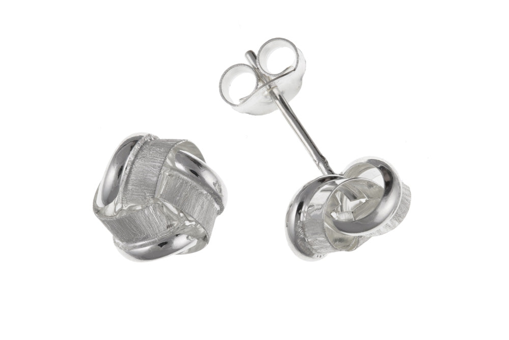Small Love Knot Studs Sterling Silver