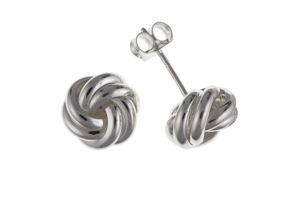 Solid 925 Sterling Silver Love Knot Studs