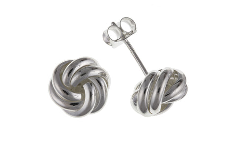 Solid 925 Sterling Silver Love Knot Studs