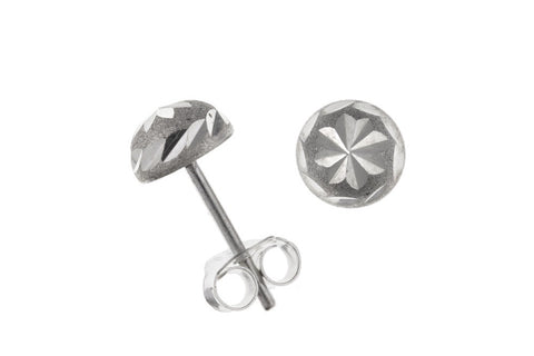 8mm Satin Finish Half Dome Studs Sterling Silver