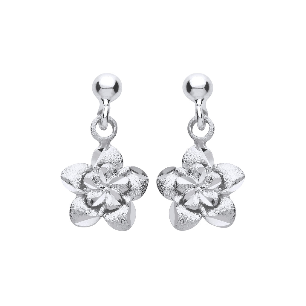 Flower Dropper Earrings Sterling Silver