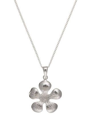 Solid sterling silver Flower Pendant Necklace