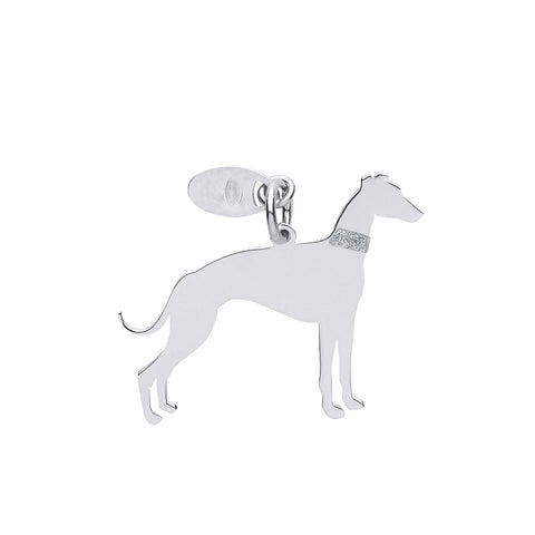 Greyhound Silhouette Pendant Necklace Solid Sterling Silver