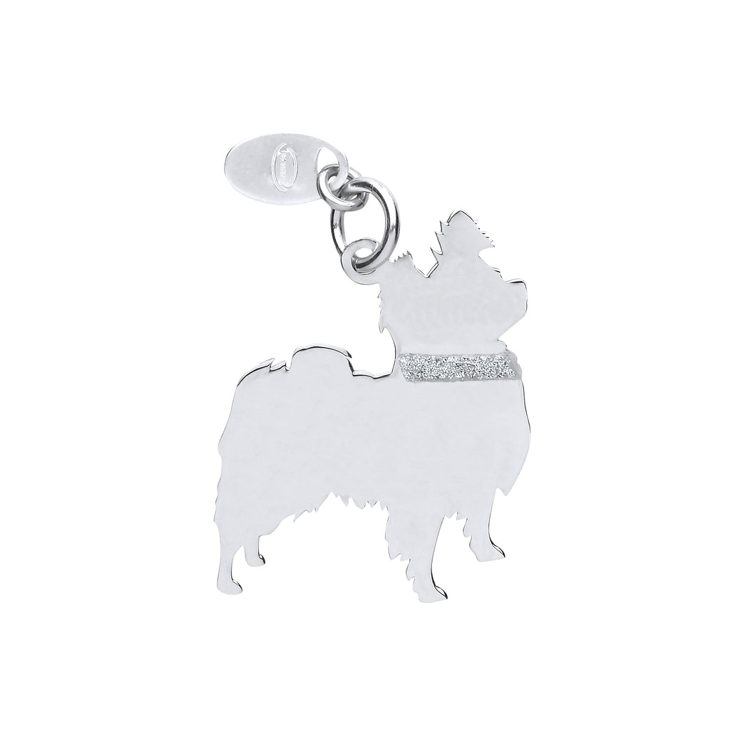 Ladies Girls Shaggy Dog Silhouette Pendant Necklace Solid Sterling Silver