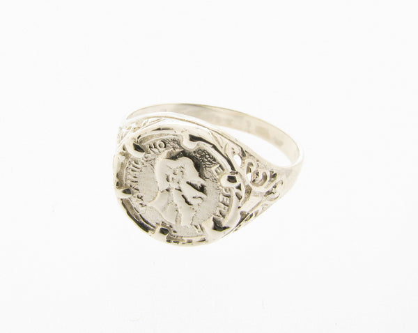 Sterling Silver Mexican Maximilano Emperdor Soveriegn Peso Coin Ring Men's Women's