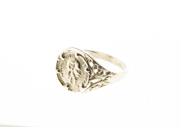 Sterling Silver Maximilano Emperor Mexican Peso Coin Ring Mens Ladies