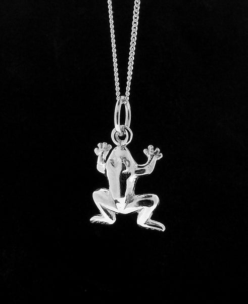 Sterling Silver Eco Silver Frog Pendant Ethically Made Eco Friendly 