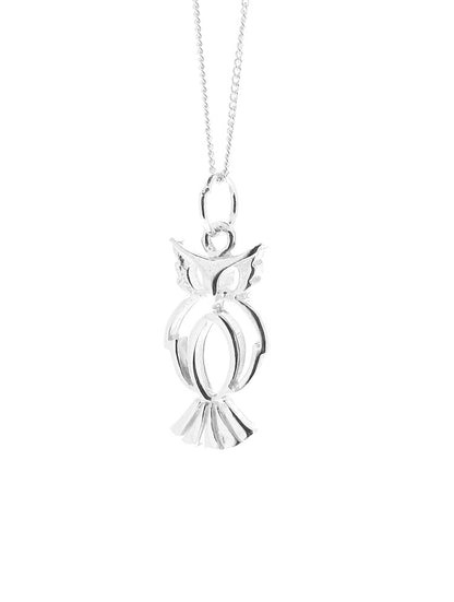 Men's Owl Pendant Sterling Silver Symbol of Wealth Wisdom