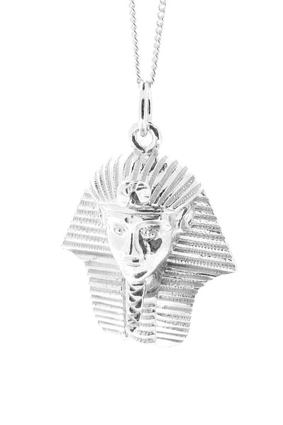 Solid Sterling Silver King Tutankhamun Pendant Necklace