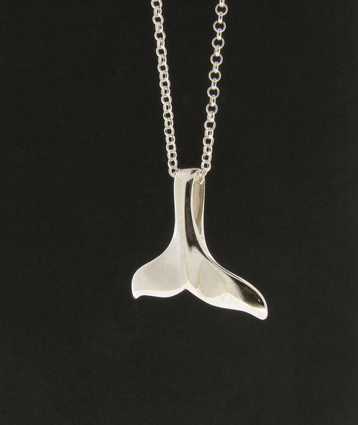 Women's Sterling Silver Whales Tail Pendant Necklace