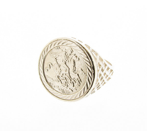 St. George Coin Ring Sterling Silver