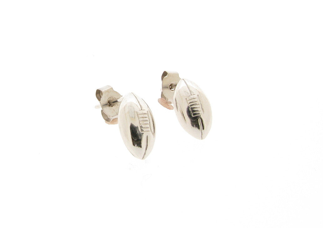 Rugby Ball Stud Earrings Sterling Silver
