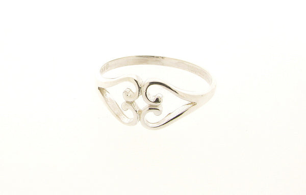 Ethically Made Sterling Silver Promise Hearts Ring