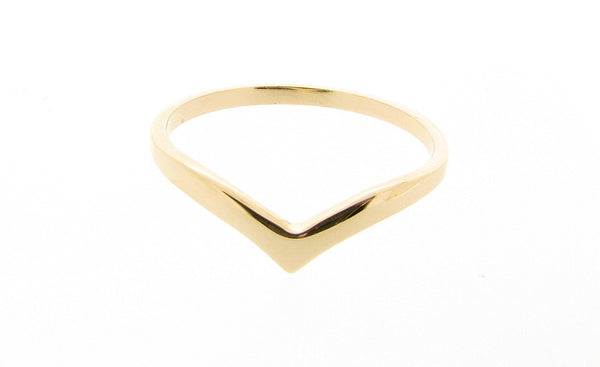 Women's 9ct Yellow Gold Wishbone Ring Ethical Jewellery Eco-Gold V Shaped Band