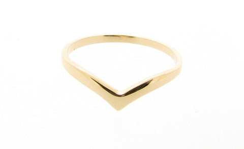 Women's 9ct Yellow Gold Wishbone Ring Ethical Jewellery Eco-Gold V Shaped Band