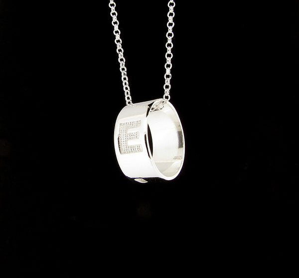 Spinning Love Ring Design Pendant Sterling Silver