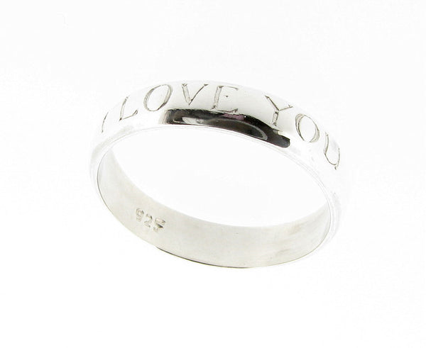 I Love You Band Ring Sterling Silver