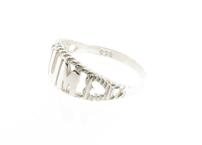 Sterling Silver Mum Ring with Hearts Birthday Mother's Day Gift