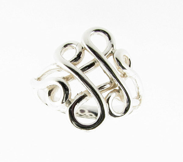 Swirl Design Dress Ring Sterling Silver
