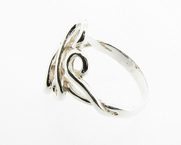 Swirl Design Dress Ring Sterling Silver