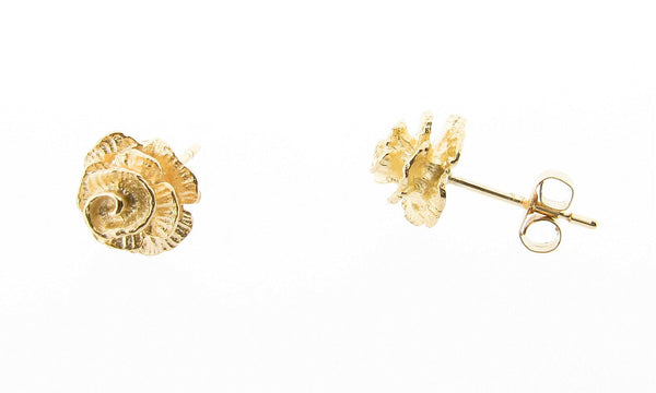 9ct Yellow Gold Rose Stud Earrings