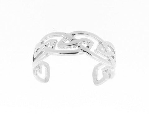 Irish Celtic Infinity knot Toe Ring Sterling Silver