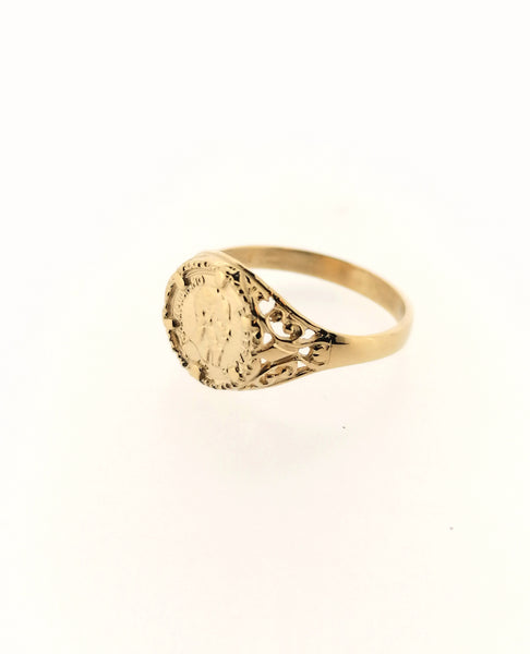 Maximiliano Emperador Peso Coin Ring 9ct Yellow Gold