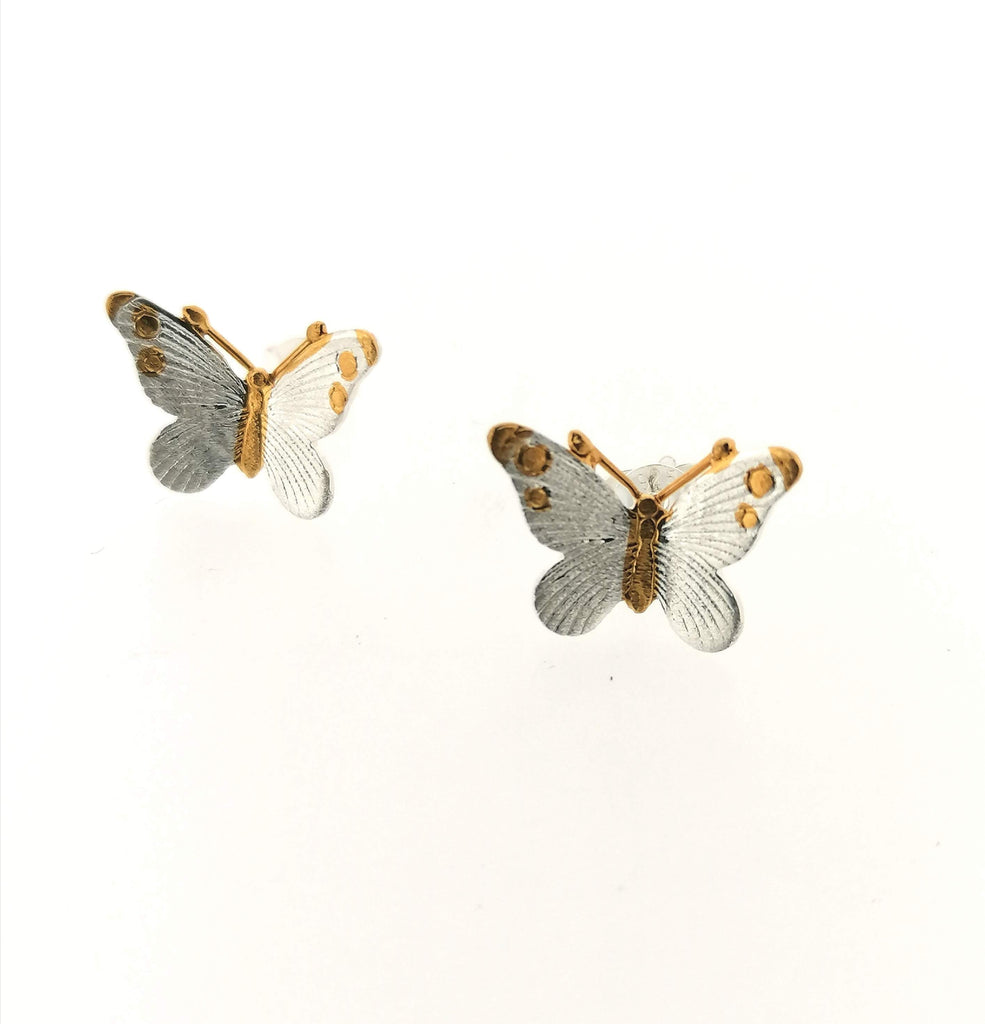 Ladies 925 Sterling Silver Butterfly Stud Earrings