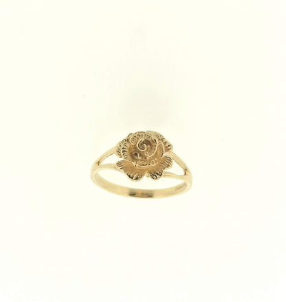 Rose Flower Ring 9ct Yellow Gold