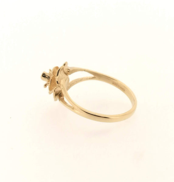 Rose Flower Ring 9ct Yellow Gold