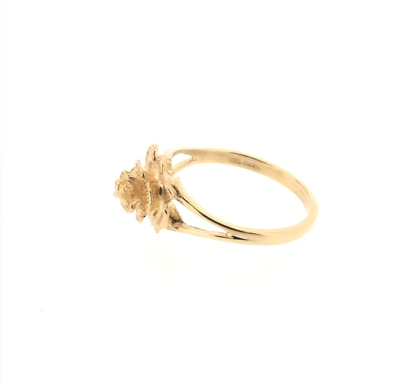 Rose Flower Ring 9ct Yellow Gold