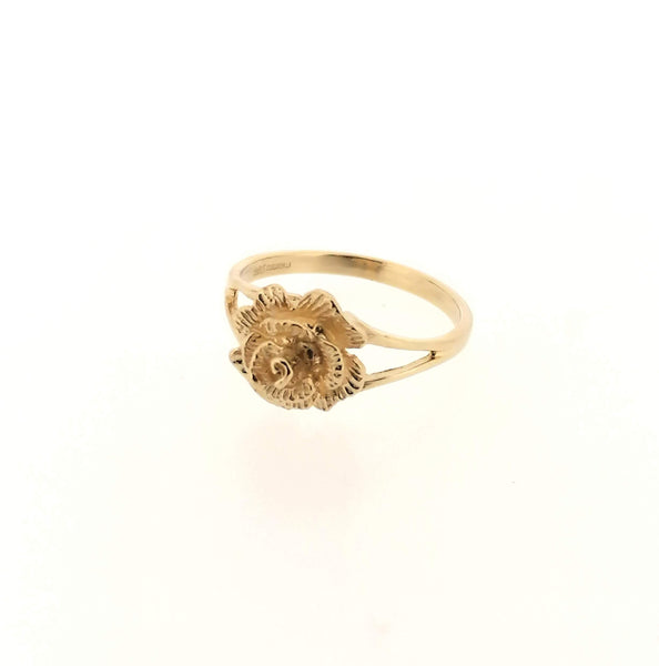 Rose Flower Ring 9ct Yellow Gold