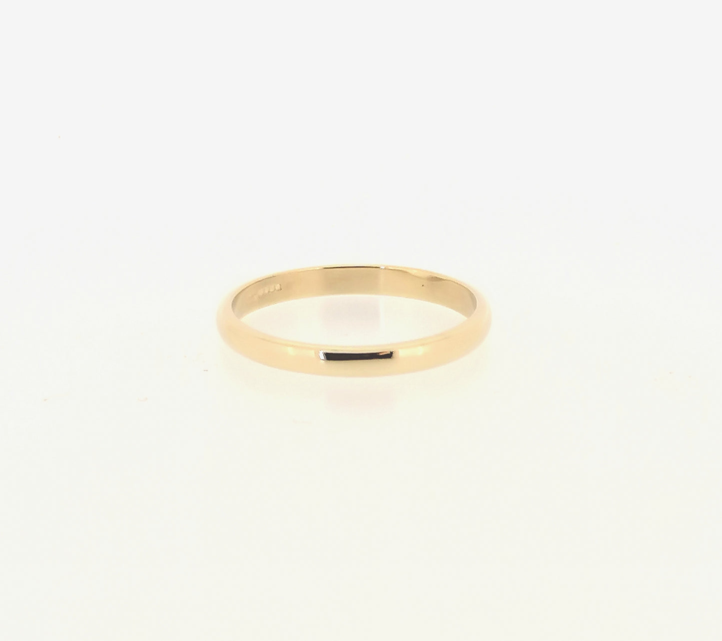 Ladies Thin 3mm Wide Wedding Ring Band D Shape 9ct Yellow Gold