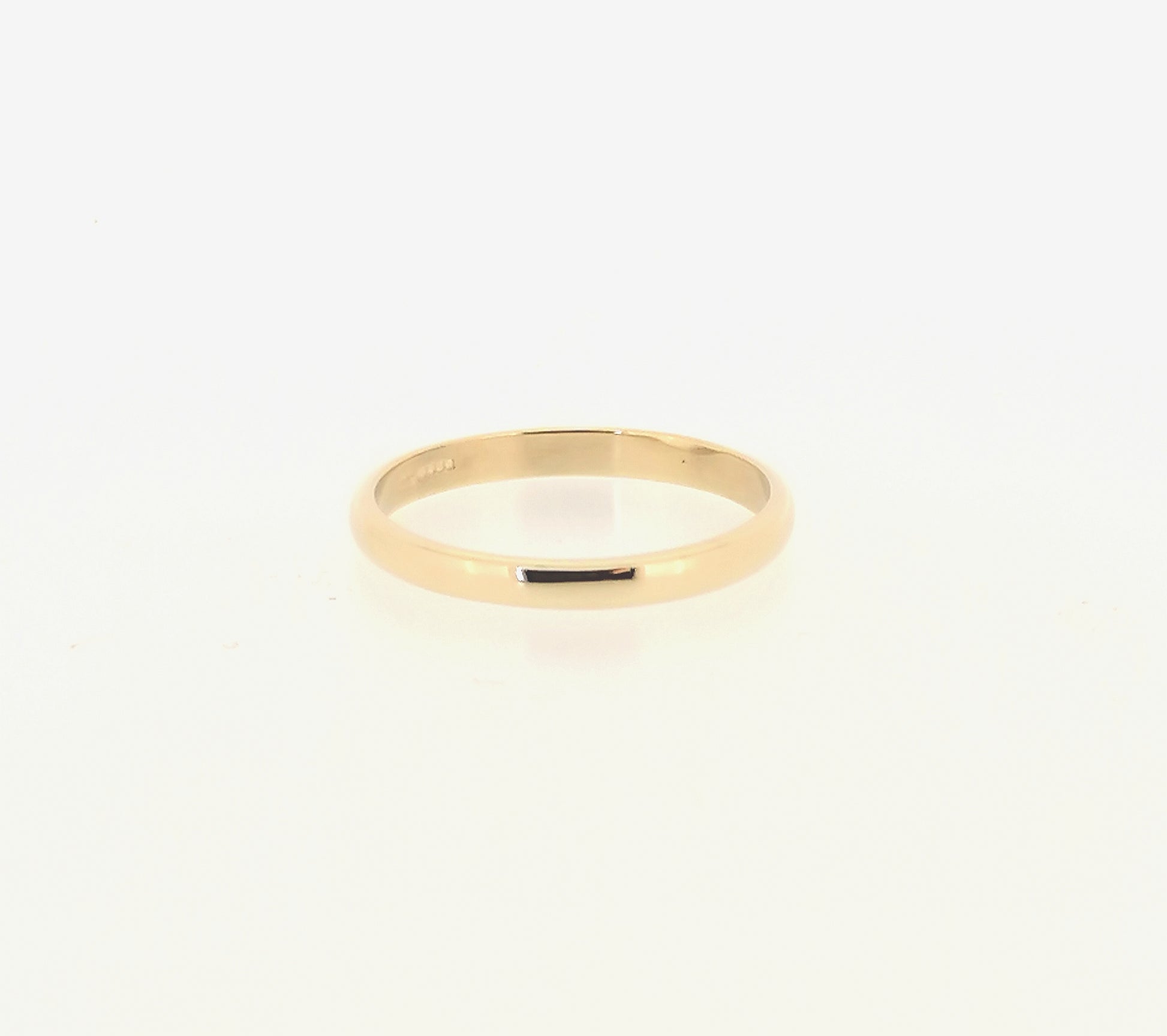 Ladies Thin 3mm Wide Wedding Ring Band D Shape 9ct Yellow Gold