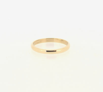 Ladies Thin 3mm Wide Wedding Ring Band D Shape 9ct Yellow Gold