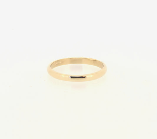 Ladies Thin 3mm Wide Wedding Ring Band D Shape 9ct Yellow Gold