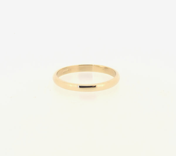 3mm D Shape Wedding Band Ring 9ct Yellow Gold