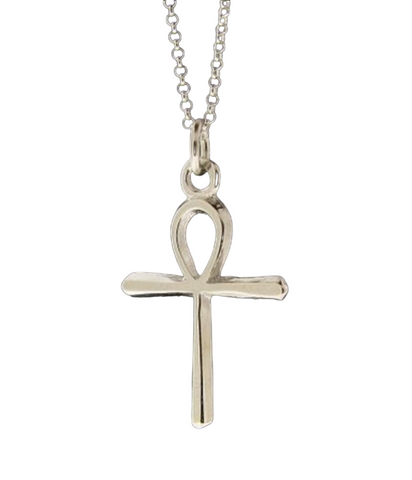 Men's Ankh Cross Pendant Necklace Sterling Silver Symbol of Fertility Eternal life