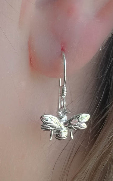 Bumblebee Dropper Earrings Sterling Silver