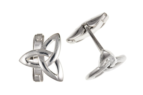 Sterling Silver Irish Celtic Trinity Knot Mens Cufflinks