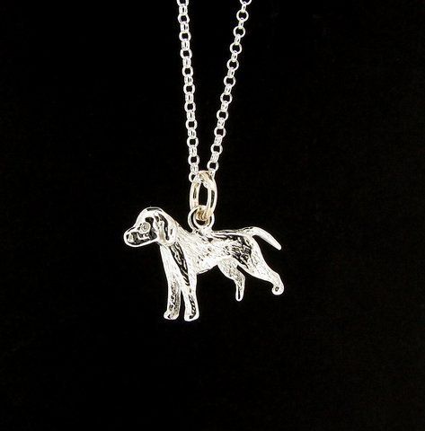 925 Sterling Silver Dog Pendant Necklace