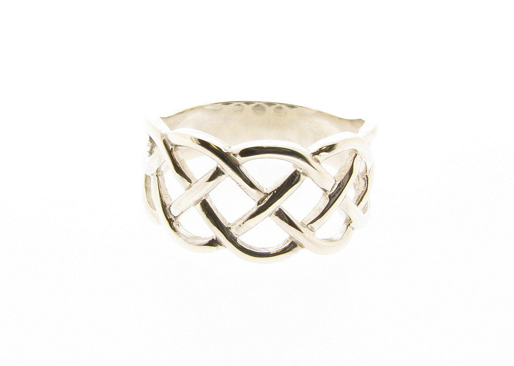 Men's Large 10mm Wide Celtic Infinity Knot Band Ring Gent's