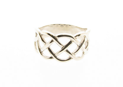 Men's Large 10mm Wide Celtic Infinity Knot Band Ring Gent's