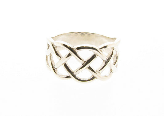 Men's Large 10mm Wide Celtic Infinity Knot Band Ring Gent's