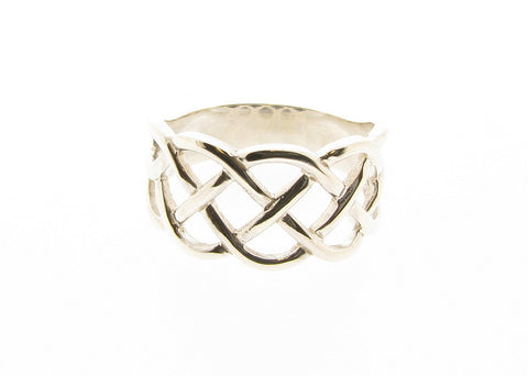 Men's Large 10mm Wide Celtic Infinity Knot Band Ring Gent's