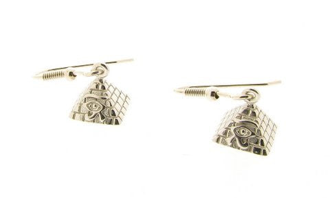 Eye of Horus Pyramid Earrings Sterling Silver