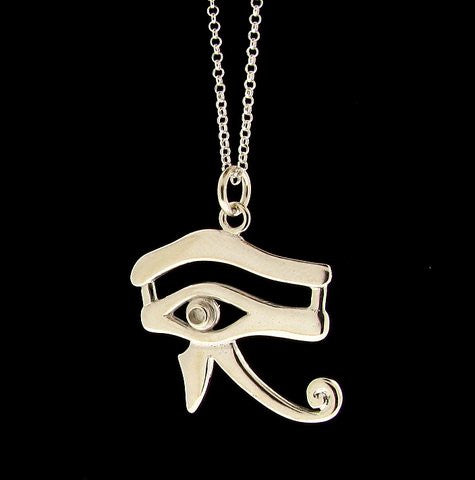 925 Sterling Silver All Seeing Eye of Horus Pendant Necklace