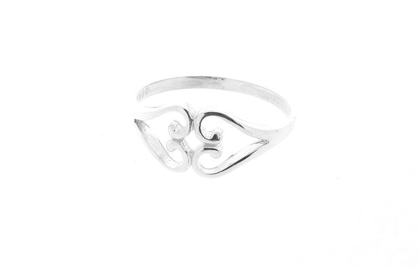 Sterling Silver Ladies Two Hearts Friendship Promise Ring 